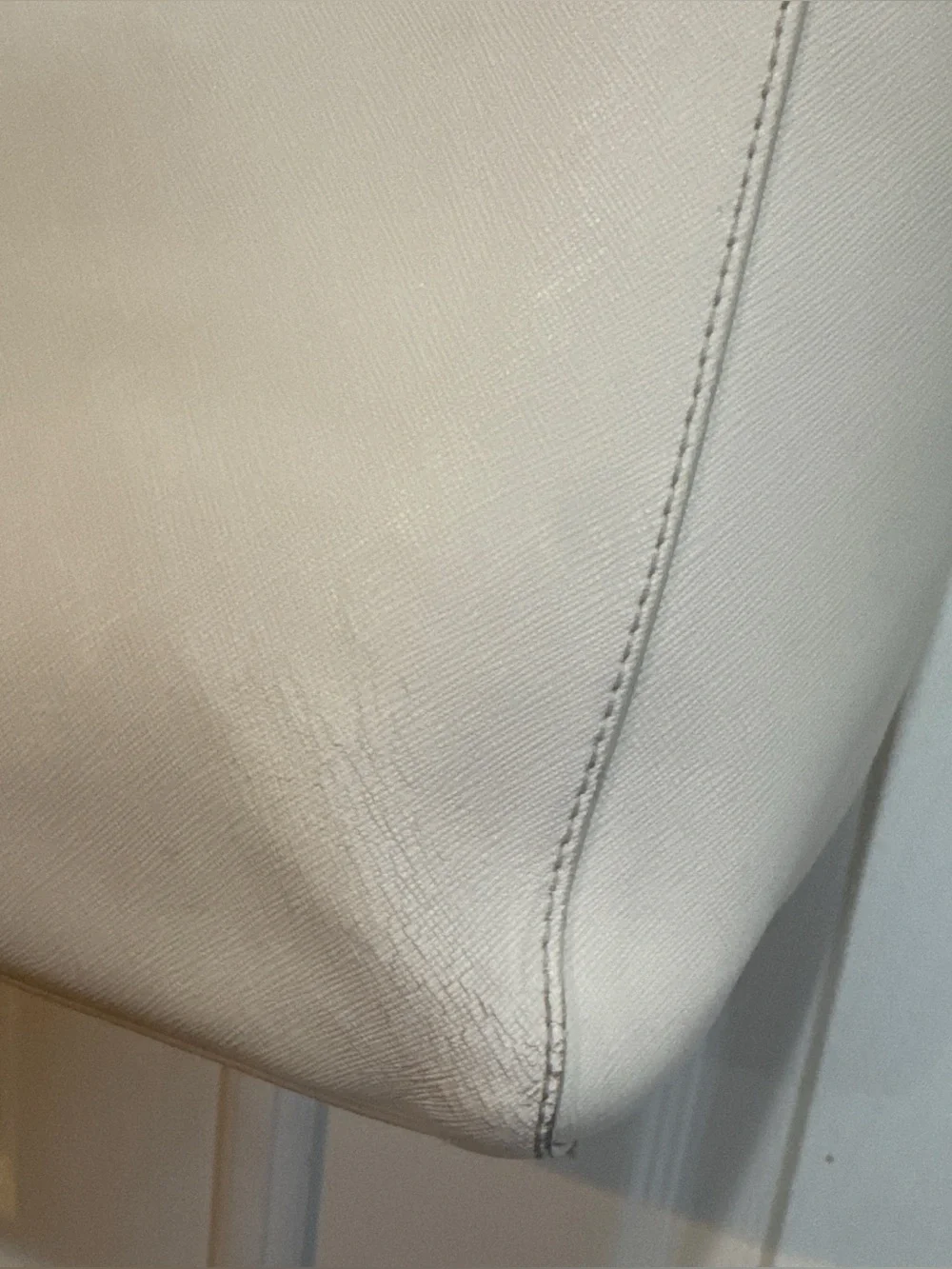 Tory Burch White Leather Saffiano Leather Tote Bag